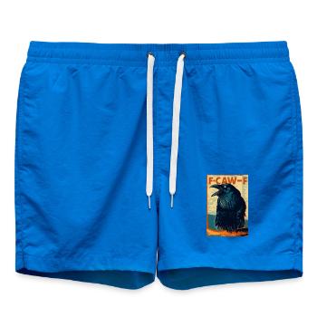 Drôle d’oiseau corbeau noir avec F-Caw-F Dire - Short de bain - cobalt blue - Devant