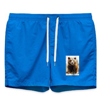 Illustration of a bear - Short de bain - cobalt blue - Devant