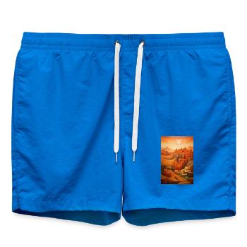 Illustration of a desert landscape - Short de bain - cobalt blue - Devant