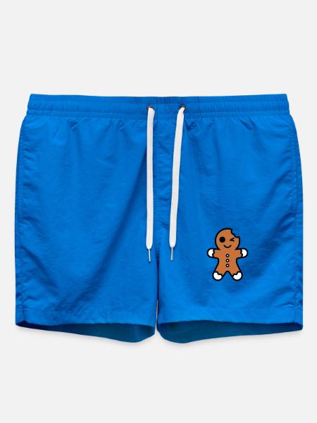 Funny bitten gingerbread man christmas - Swim Trunks - cobalt blue