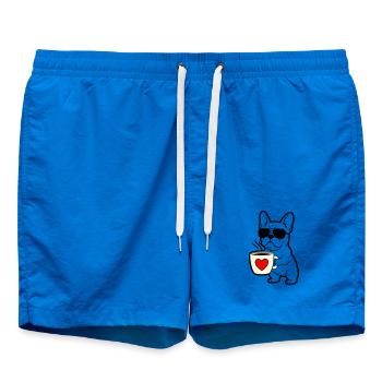 Frenchie Hund Kaffee Outline - Badeshorts - Cobalt blue - Vorne