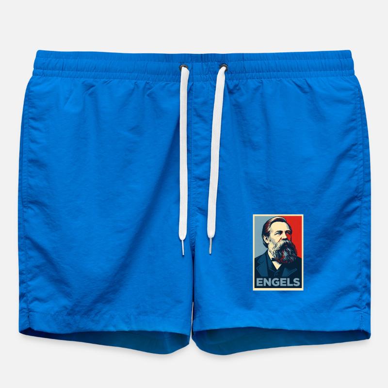 Portrait pop art d’Engels - Short de bain - cobalt blue