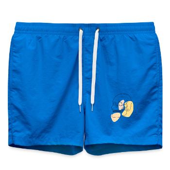 Pastellformen abstrakter Lineart Schädel - Badeshorts - Cobalt blue - Vorne - AI Model Male 185 light (185cm)