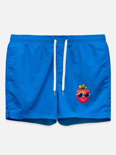 Cool strawberry with sunglasses - Swim Trunks - cobalt blue