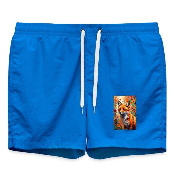 Fuchs Blumen abstrakt Fuchsliebhaber Geschenk  - Badeshorts - Cobalt blue - Vorne
