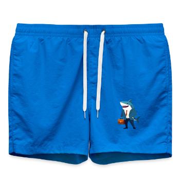 Motif du requin d’affaires en costume Gestionnaire de requin financier - Short de bain - cobalt blue - Devant - AI Model Male 185 light (185cm)