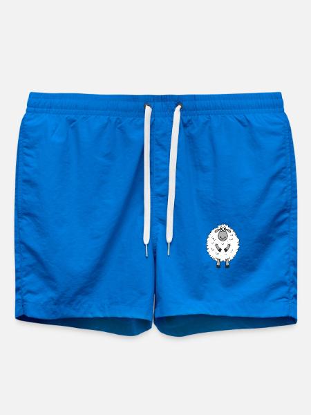 Cute German Shepherd Sheep Motif - Swim Trunks - cobalt blue