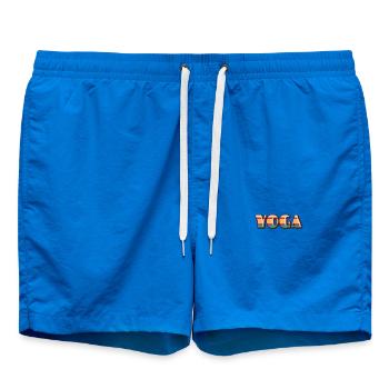 Lettrage de yoga coloré rétro - Short de bain - cobalt blue - Devant - AI Model Male 185 light (185cm)
