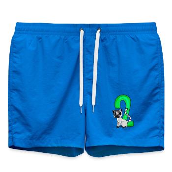 2 birthday 2 years old with animal motif - two - Swim Trunks - cobalt blue - Front