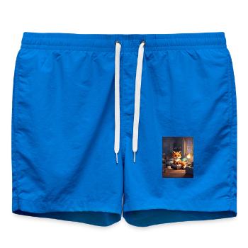 Nächtlicher Fuchs im Kuschelzimmer - Badeshorts - Cobalt blue - Vorne - AI Model Male 185 light (185cm)