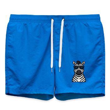 Cool zebra happy with sunglasses in summer - Swim Trunks - cobalt blue - Front