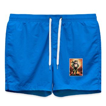 Portland Resistance Frog - T-Shirt Manifestations USA - Short de bain - cobalt blue - Devant - AI Model Male 185 light (185cm)