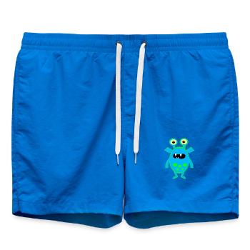 Neonblauer Monster mit großen Augen - Badeshorts - Cobalt blue - Vorne - AI Model Male 185 light (185cm)