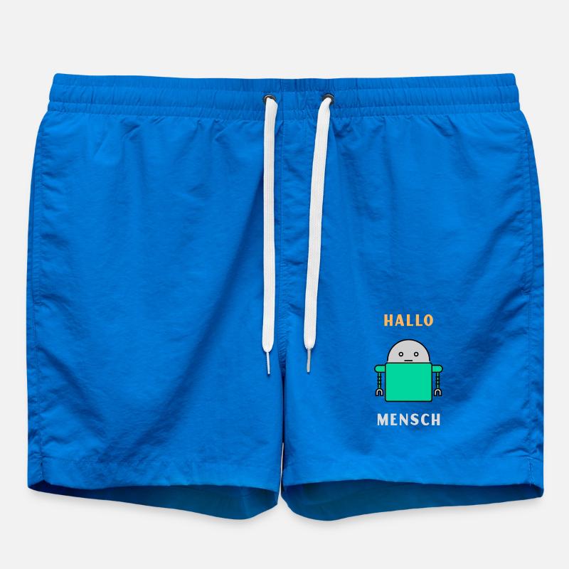 Hello Human - Robot Greeting - Short de bain - cobalt blue