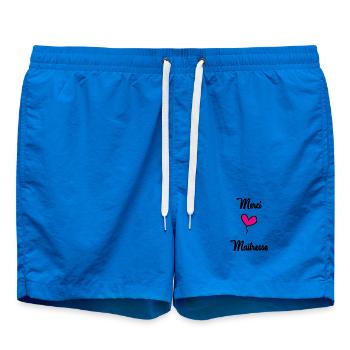 THANK YOU. MISTRESS. MASTER. THANK YOU MISTRESS - Swim Trunks - cobalt blue - Front - AI Model Male 185 light (185cm)
