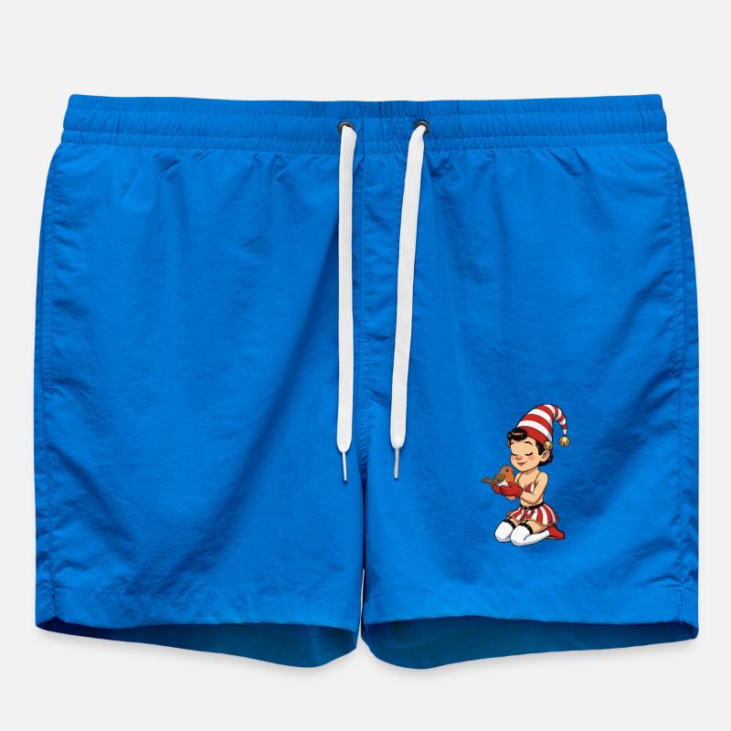 Gnom-Mädchen mit Rotkehlchen - Badeshorts - Cobalt blue