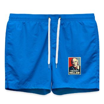 Henry Miller Pop-Art-Porträt - Badeshorts - Cobalt blue - Vorne - AI Model Male 185 light (185cm)