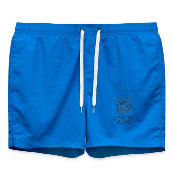 Katzen-Skizze Leave Me Alone - Badeshorts - Cobalt blue - Vorne - AI Model Male 185 light (185cm)