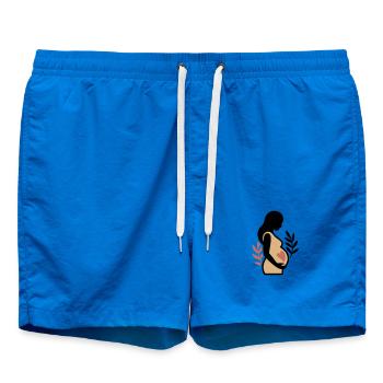 Schwangere Frau Babybauch Silhouette - Badeshorts - Cobalt blue - Vorne - AI Model Male 185 light (185cm)