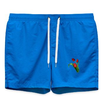Illustration élégante de tulipes rouges - Short de bain - cobalt blue - Devant - AI Model Male 185 light (185cm)