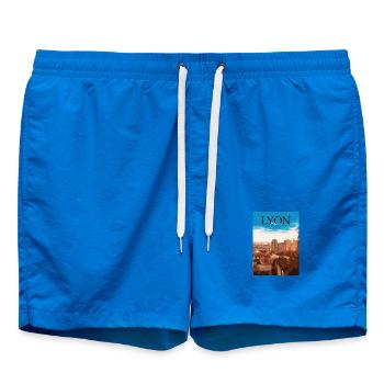 Lyon Stadtlandschaft Sonnenuntergang - Badeshorts - Cobalt blue - Vorne - AI Model Male 185 light (185cm)