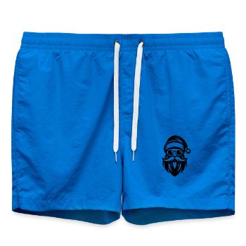 Ho Ho Hipster Weihnachtsmann Tattoo Style - Badeshorts - Cobalt blue - Vorne - AI Model Male 185 light (185cm)