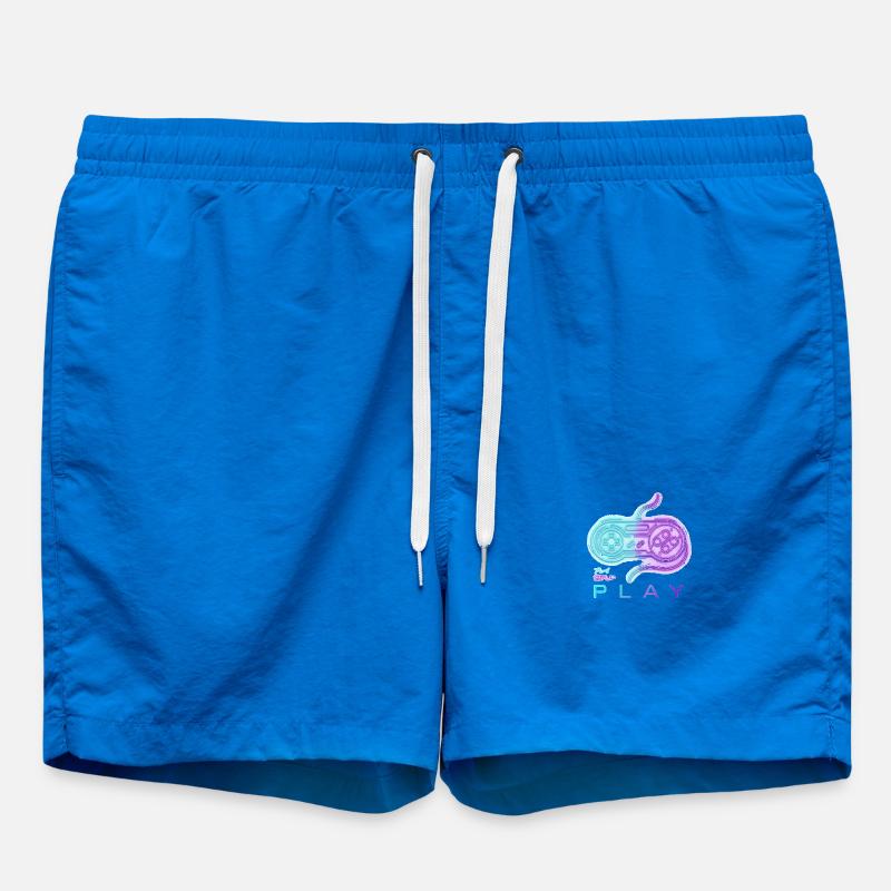 Neon Retro Controller Nostalgia - Swim Trunks - cobalt blue