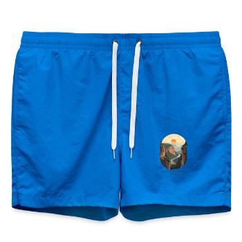 Saxon Switzerland | Vintage National Park - Swim Trunks - cobalt blue - Front - AI Model Male 185 light (185cm)
