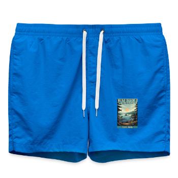 Entdecken Sie den Isle Royale Nationalpark in Michigan - Badeshorts - Cobalt blue - Vorne - AI Model Male 185 light (185cm)