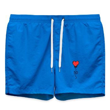50 Geburtstag Herz Luftballon Damen T-Shirt - Badeshorts - Cobalt blue - Vorne - AI Model Male 185 light (185cm)