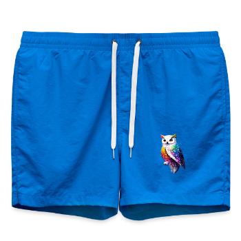 Schneeeule Weiße Eule Kauz Uhu Owl Schnee Eulen - Badeshorts - Cobalt blue - Vorne - AI Model Male 185 light (185cm)