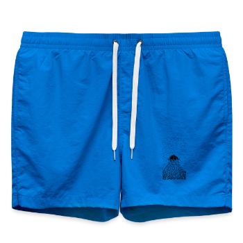 Minimalist Jellyfish Black and White - Swim Trunks - cobalt blue - Front - AI Model Male 185 light (185cm)