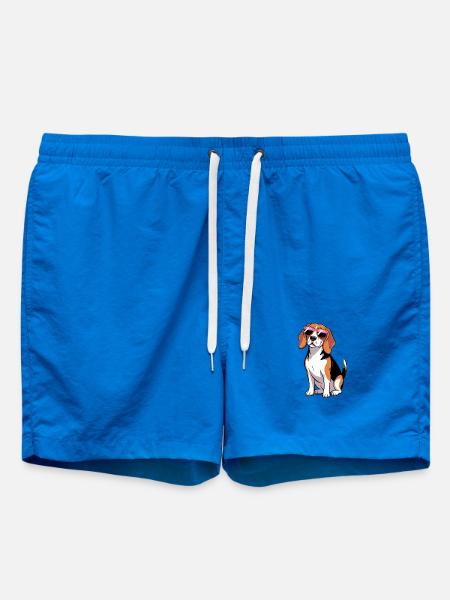 Beagle-Hund mit Sonnenbrille - Badeshorts - Cobalt blue
