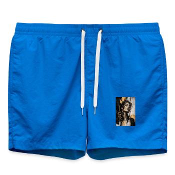 Gute Dinge brauchen Zeit Porträt - Badeshorts - Cobalt blue - Vorne - AI Model Male 185 light (185cm)