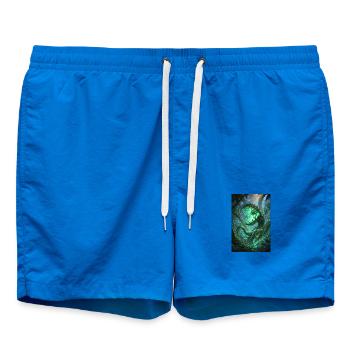 Grüne Schlange im Neonwald - Badeshorts - Cobalt blue - Vorne - AI Model Male 185 light (185cm)