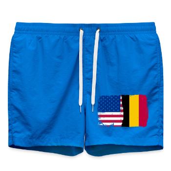 Grunge US Belgique Drapeau Split - Short de bain - cobalt blue - Devant