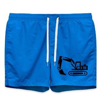 Excavator Contours: Silhouette of a Construction Equipment Operator - Swim Trunks - cobalt blue - Front