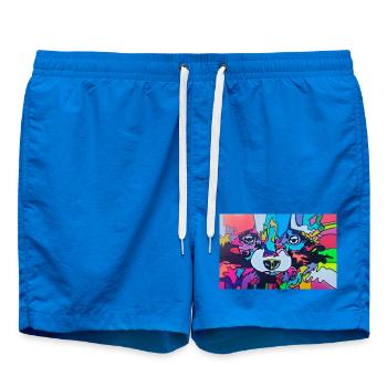 Colorful raccoon - Swim Trunks - cobalt blue - Front
