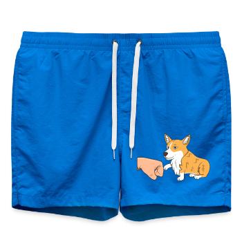 Petit corgi mignon Coup de poing Patte Salut Animal drôle - Short de bain - cobalt blue - Devant