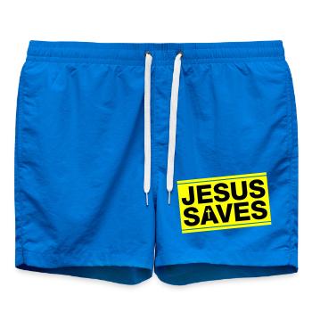 Jesus Rettet Spruch Christlich - Badeshorts - Cobalt blue - Vorne