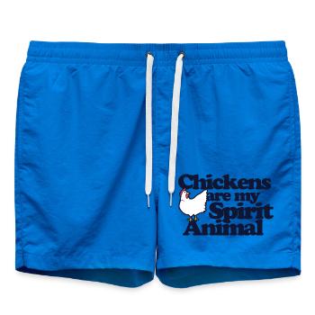 Chickens Are My Spirit Animal - Swim Trunks - cobalt blue - Front