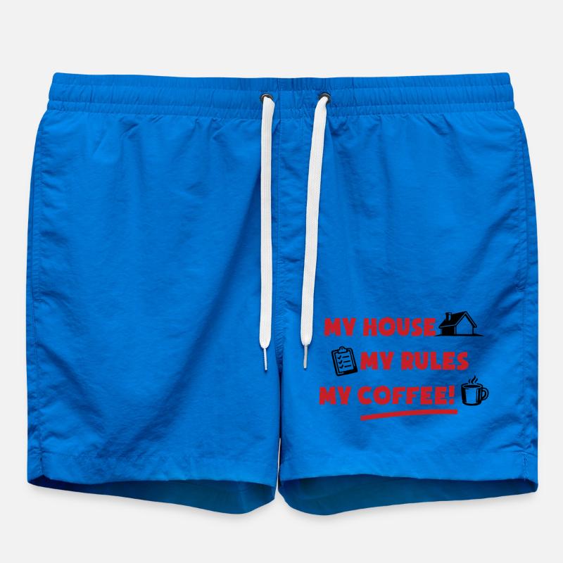 Ma maison, mes règles, mon café - Short de bain - cobalt blue