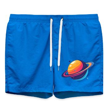 Neon Planetenkosmos Planet mit Ring und Monden - Badeshorts - Cobalt blue - Vorne