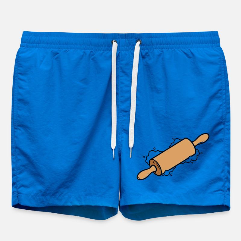 Rolling Pin Rolling Dough Roll Baking - Swim Trunks - cobalt blue