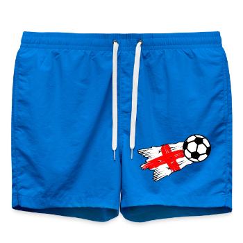 English flag meets football - Swim Trunks - cobalt blue - Front - AI Model Male 185 light (185cm)