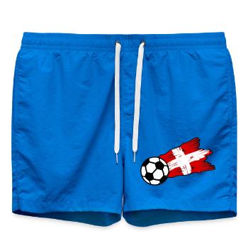 Schweizer Fußballflagge Kunst - Badeshorts - Cobalt blue - Vorne - AI Model Male 185 light (185cm)