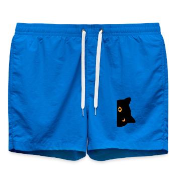 schwarze Katze - Badeshorts - Cobalt blue - Vorne - AI Model Male 185 light (185cm)