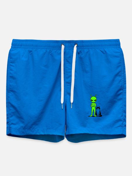 Alien Comic Humor - Swim Trunks - cobalt blue