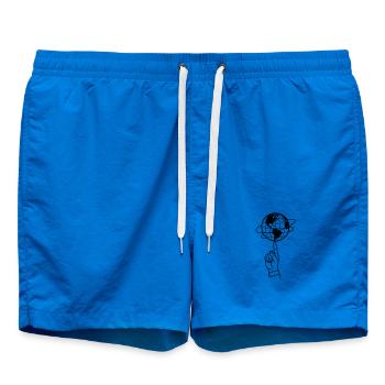 Welt balancieren | Welt im Gleichgewicht - Badeshorts - Cobalt blue - Vorne - AI Model Male 185 light (185cm)