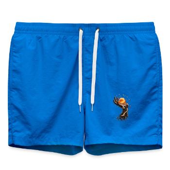 Mechanical hand holding a blazing sun - Swim Trunks - cobalt blue - Front - AI Model Male 185 light (185cm)